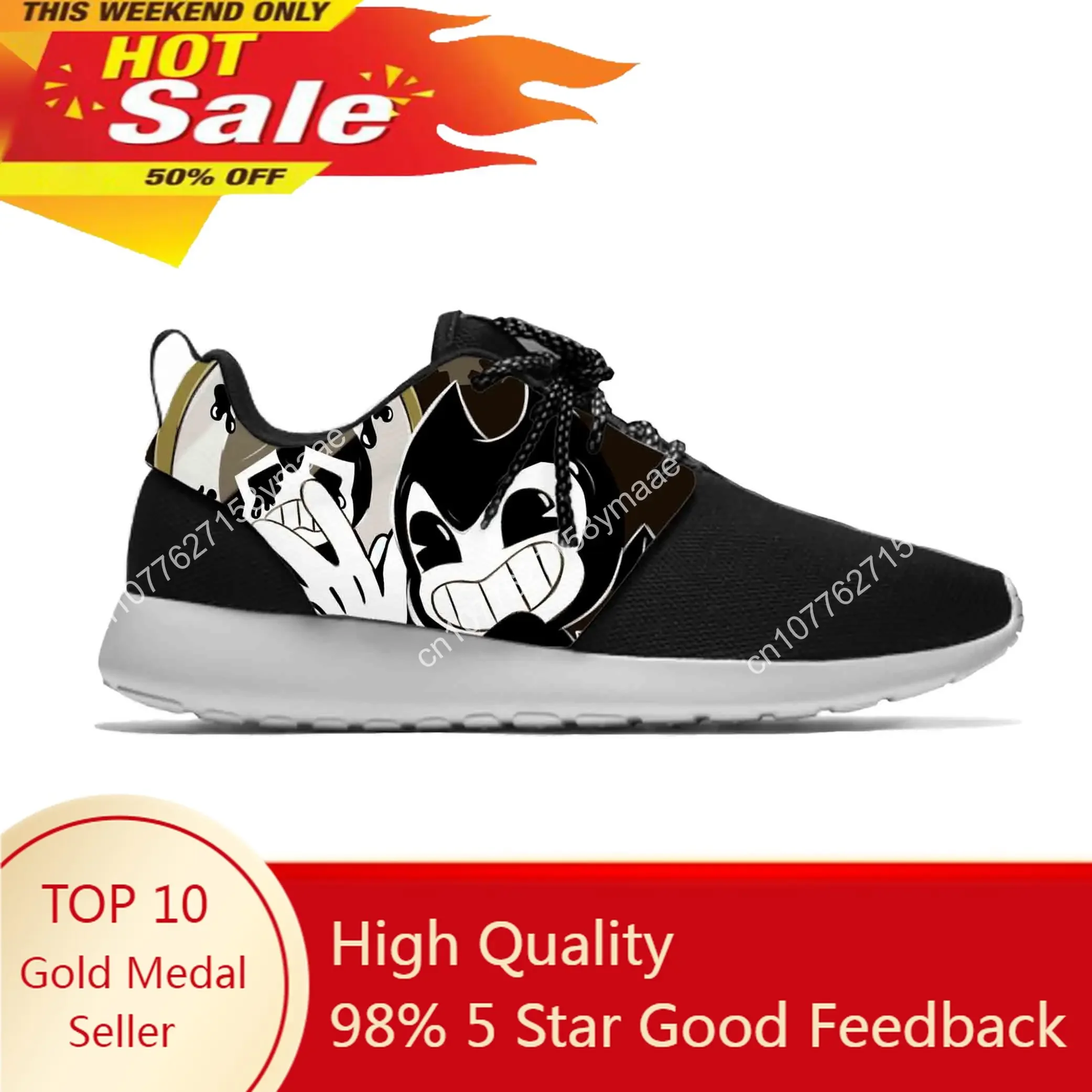 

Bendy Anime Cartoon Game Cool Funny Fashion Sport Running Shoes Casual Breathable Lightweight Kids Boys Girls Children Sneakers