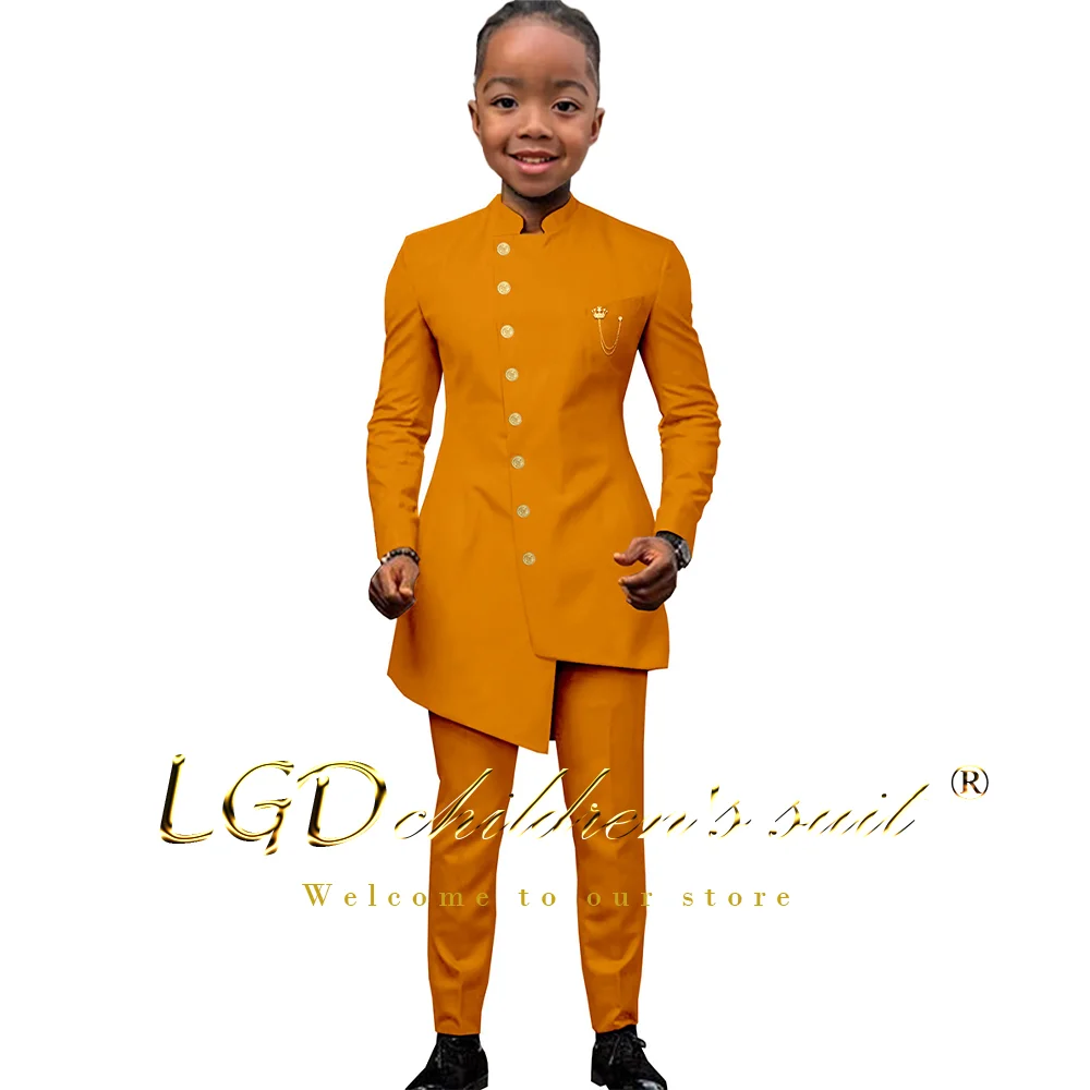 Boys Suit Suit Single Breasted African Style - Tuxedo Jacket + Trousers, Refined Party Suit for Young Gentlemen Aged 3-16
