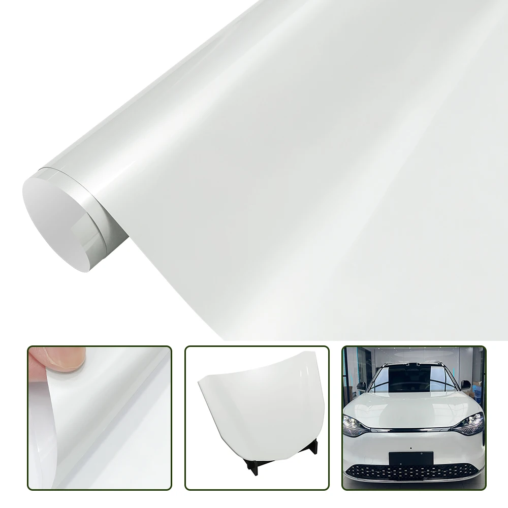 Premium Car Wrap Film Sticker Pearl Shell White Color Modify Vehicle Body Vinyl Roll Trim Motorcycle Auto Decoration Accessories