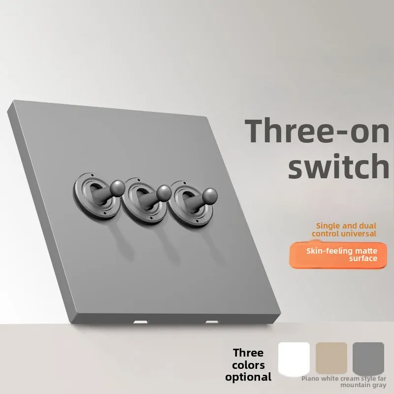 Interruttore a levetta per lampada da parete Interruttore vintage a 2 vie da 1-4 gruppi Pannello PC ignifugo grigio