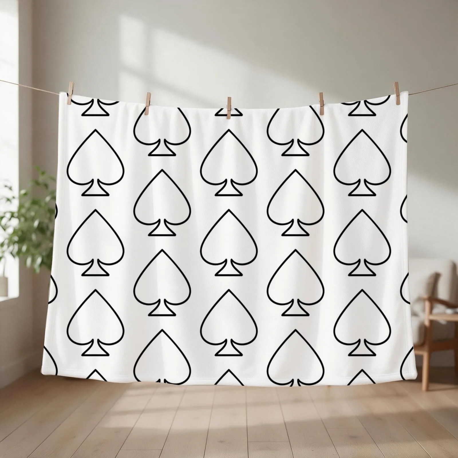 Ace of Spades White T-Shirt Throw Blanket couch cozy soft plush fuzzy picnic outdoor blanket