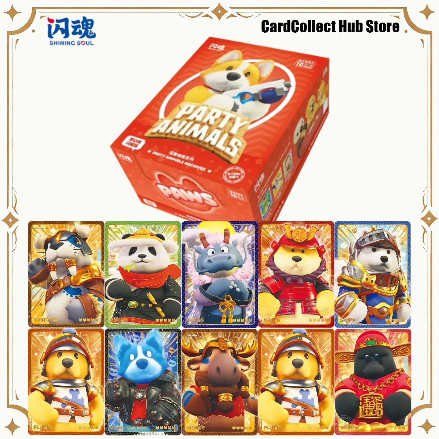 2026-shiningsoul-party-animals-archives-s2-tarjetas-oficiales-de-arte-y-pintura-nemo-fluffy-gavin-caja-sellada-premium-mercancia-de-moda-popular