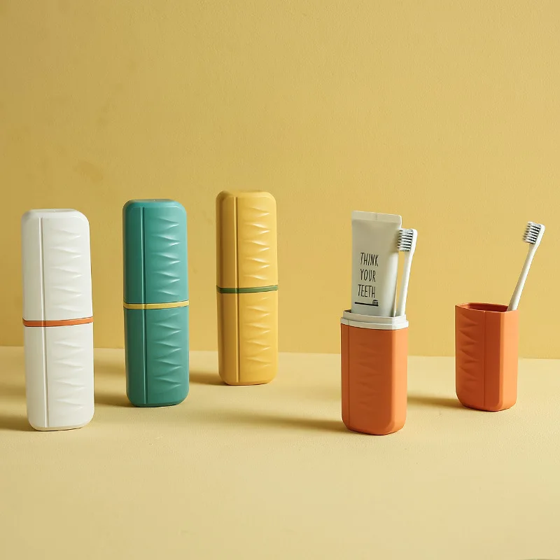 Creative Travel Toothbrush Cup Outdoor Business Trip Mouthwash Storage Cup Plastic Portable Capsule Toothbrush Box Set