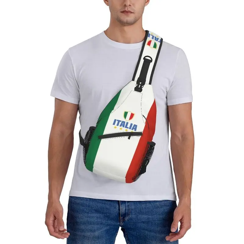 Borsa a tracolla Fashion Flag Of Italy per escursionismo da viaggio zaino a tracolla da uomo con tracolla a tracolla