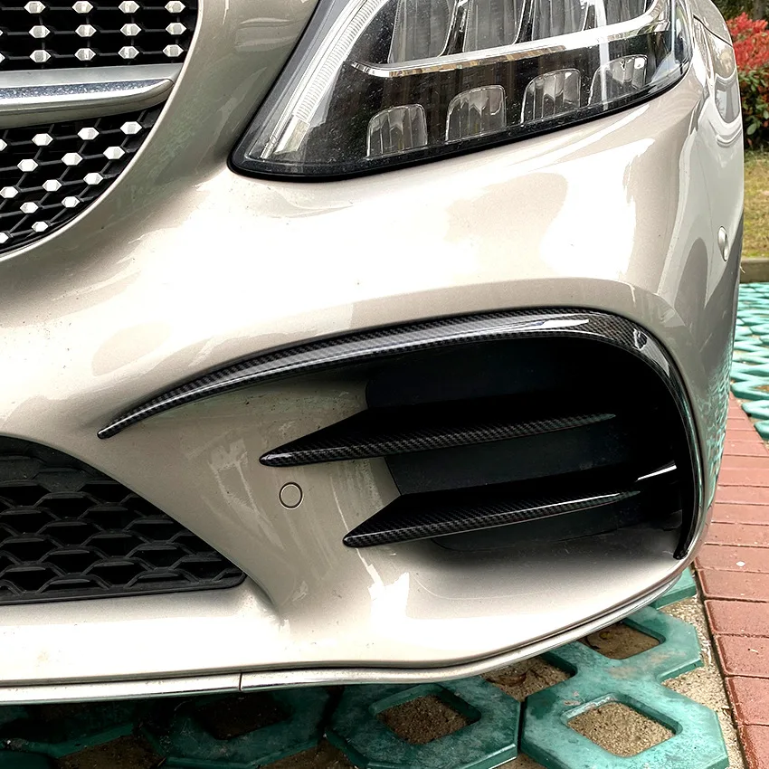 New Front Bar Front Air Knife Fog lamp Grille Trim Modification For Mercedes Benz C-Class C200 C260 W205 2019 2020 2021 2022