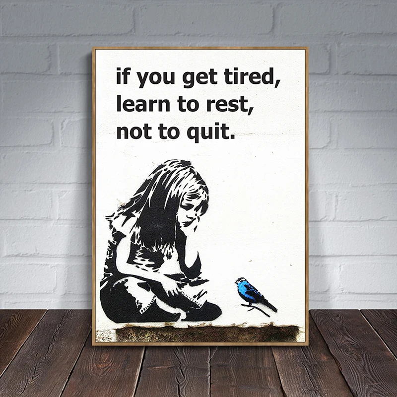

BANKSY-Graffiti Street Art Canvas Paintings, Little Girl Inspirational Poster, Wall Art, Prints for Living Room, Home Decor