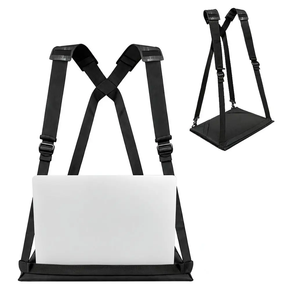 Foldable Laptop Workstation Stand Carrying Strap Sleeve For 14 Inch Notebook Computer Portable Office Travel Accessory