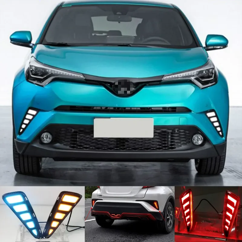 1Set For Toyota C-HR CHR 2016 2017 2018 2019Multi-function LED Reflector Lamp Rear Fog Lamp Rear Bumper Brake Light