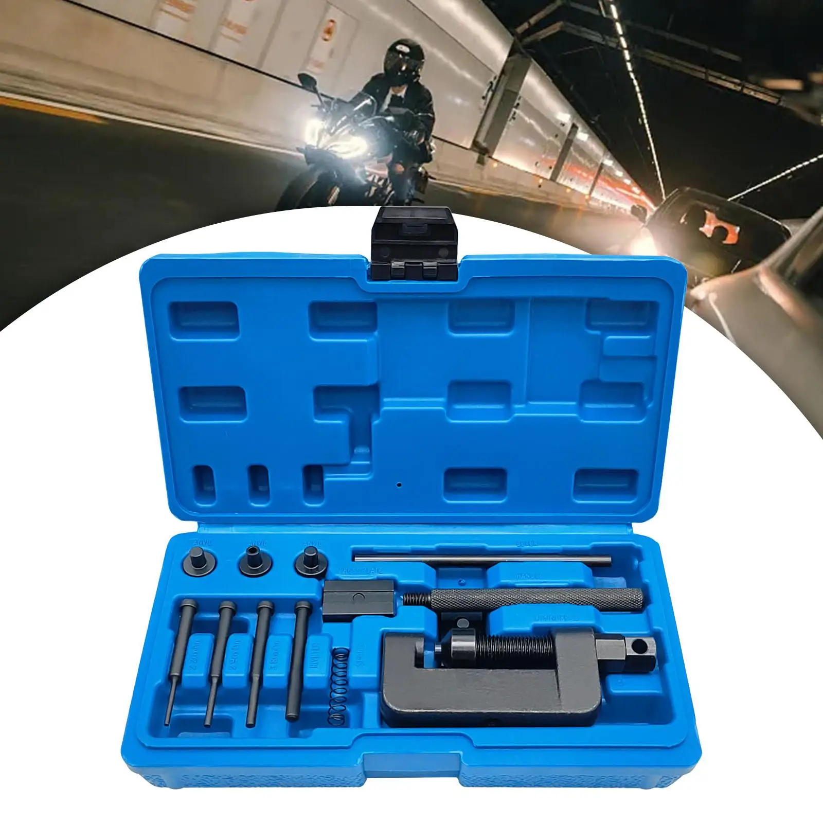 

13Pcs Motorcycle Chain Breaker Tool Kit Chain Cutter Rivet Tool Portable Chain Removal Tool for Bicycle Bike Motorbike