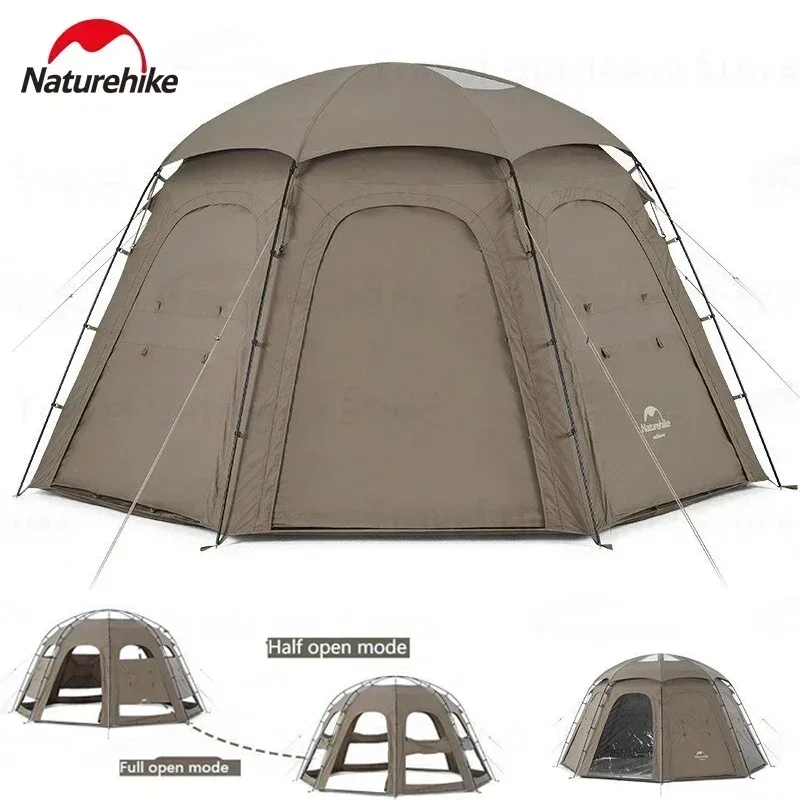 

Naturehike Camping Tent Automatic Cotton Blend Large Quick Mounting 4 People Waterproof Sunshade Dome Shade Hexagon Tent Awning