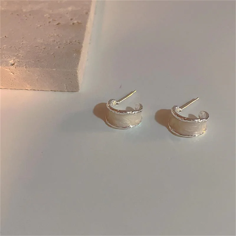 Trendy C-Shaped Oil Drop Stud Earrings For Women aretes de mujer modernos 2023 boucles doreilles femme tendance bijoux Wholesale