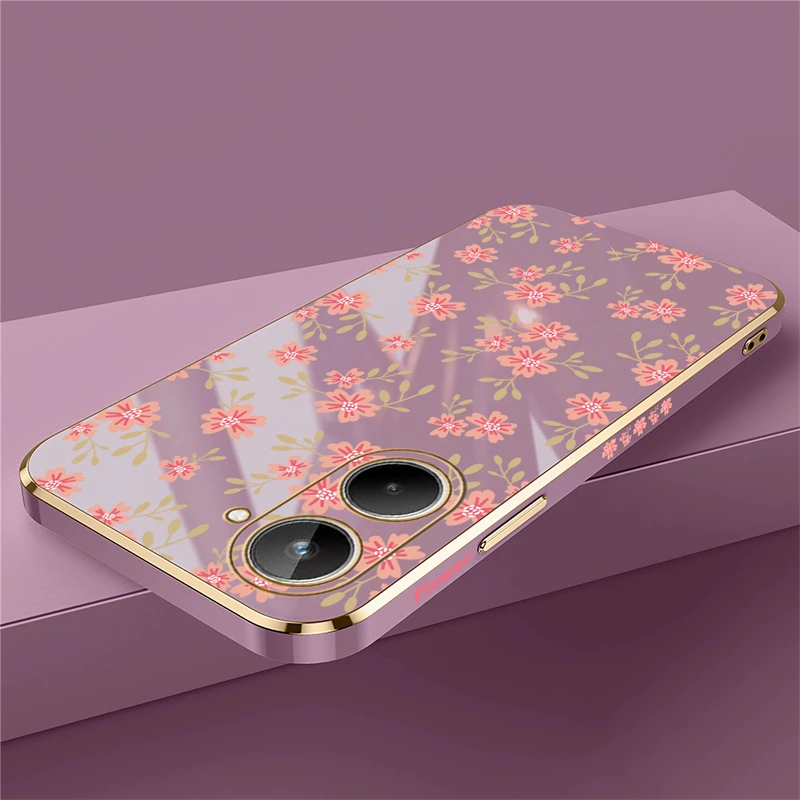 Pattern Phone Case For OPPO Realme 10 11 9i 9 Pro Plus GT2 NEO 3 Master Narzo 50A Plating Silicone Soft Shockproof Cover