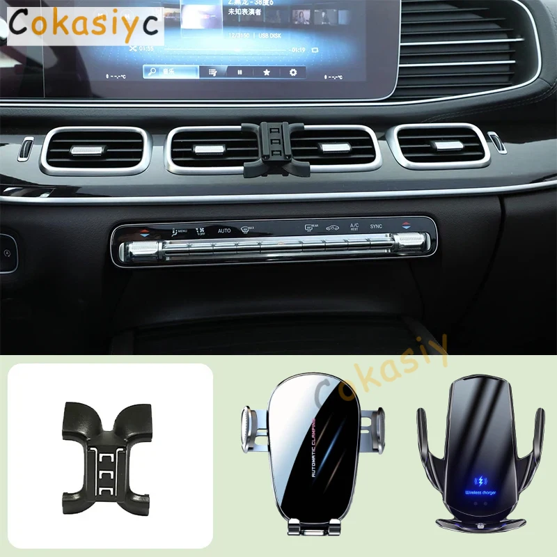 Suporte de Celular para Carro Mercedes Benz GLE W167 2020-2024, Base Especial para Carro com Suporte para Celular e Carregamento Sem Fio