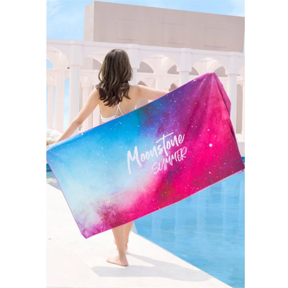 

1 pcs 80*160cm Swimming Bath Towel Absorbent Quick Drying Towel Ultra-thin Portable Sunscreen Adult Travel Beach Towel