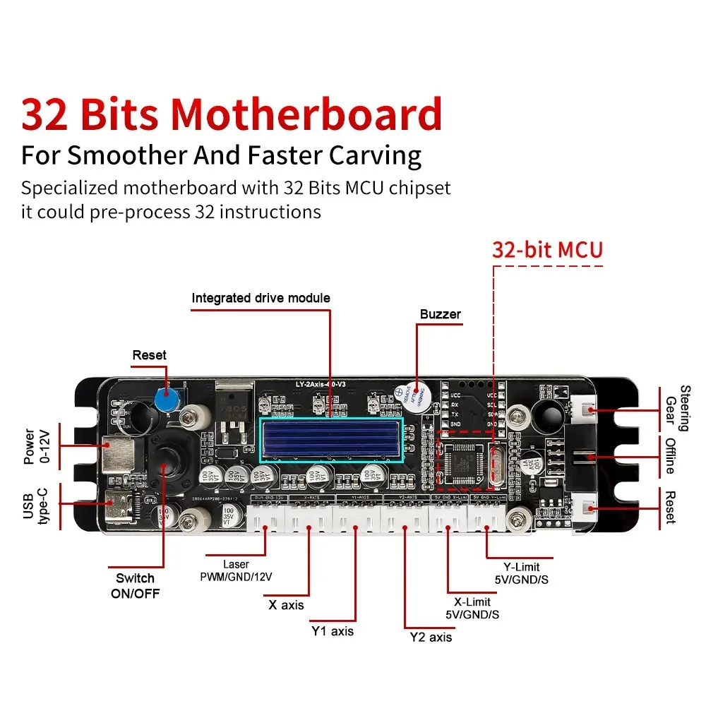 

Лазерный гравировальный станок Semiconducto 4040 Mini, 2-осевой настольный резак для дерева, ювелирных изделий, форм, DIY-маркировки и гравировки