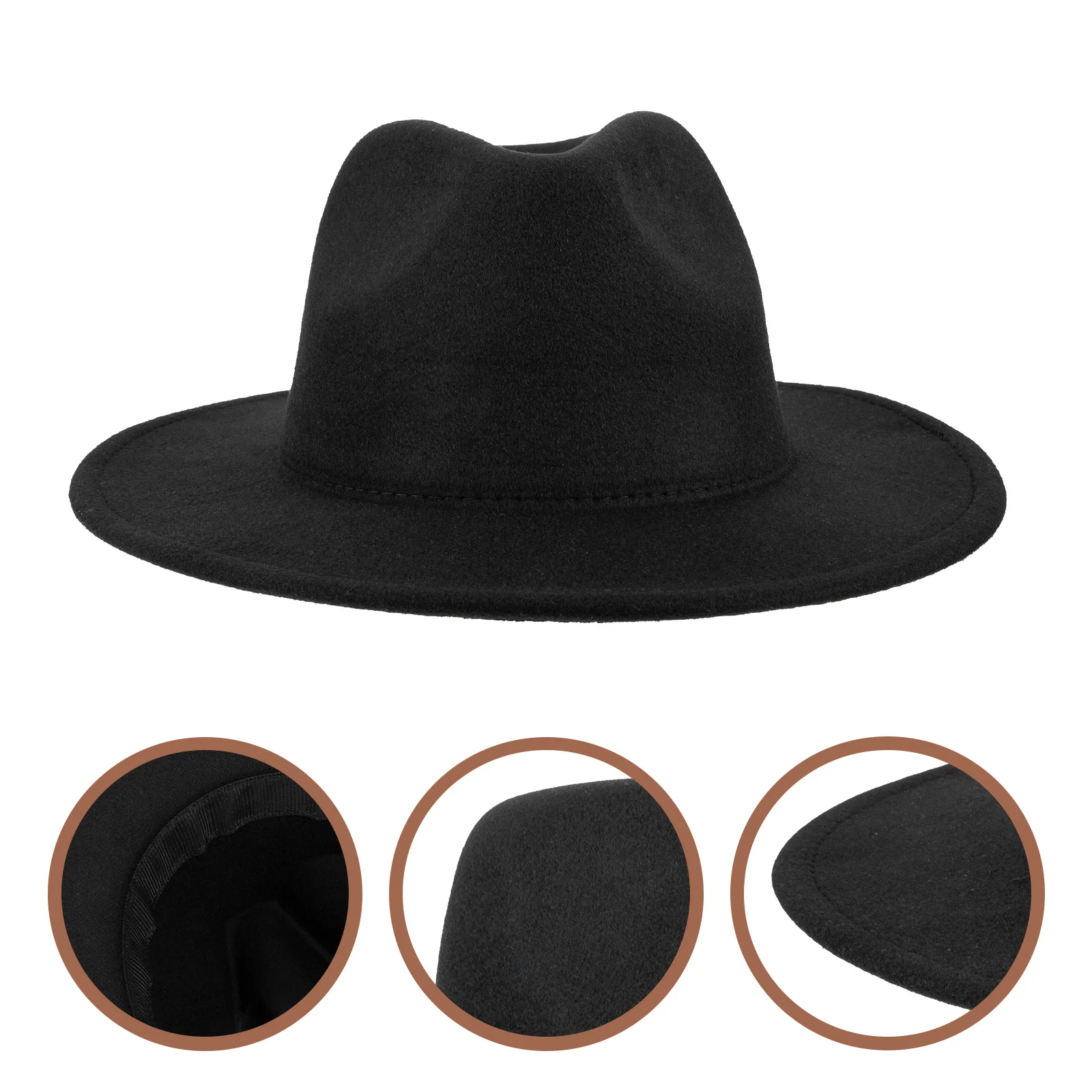 Adult Hat Wide Brim Western Hats Decor Sun Block Women Hair Decoration Style Accessories Caps