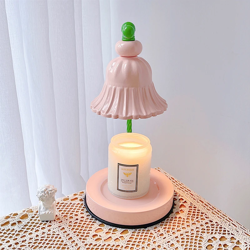 The product can be customized.Lily of the valley scented candle lamp melting wax lamp ins melting candle lamp timing