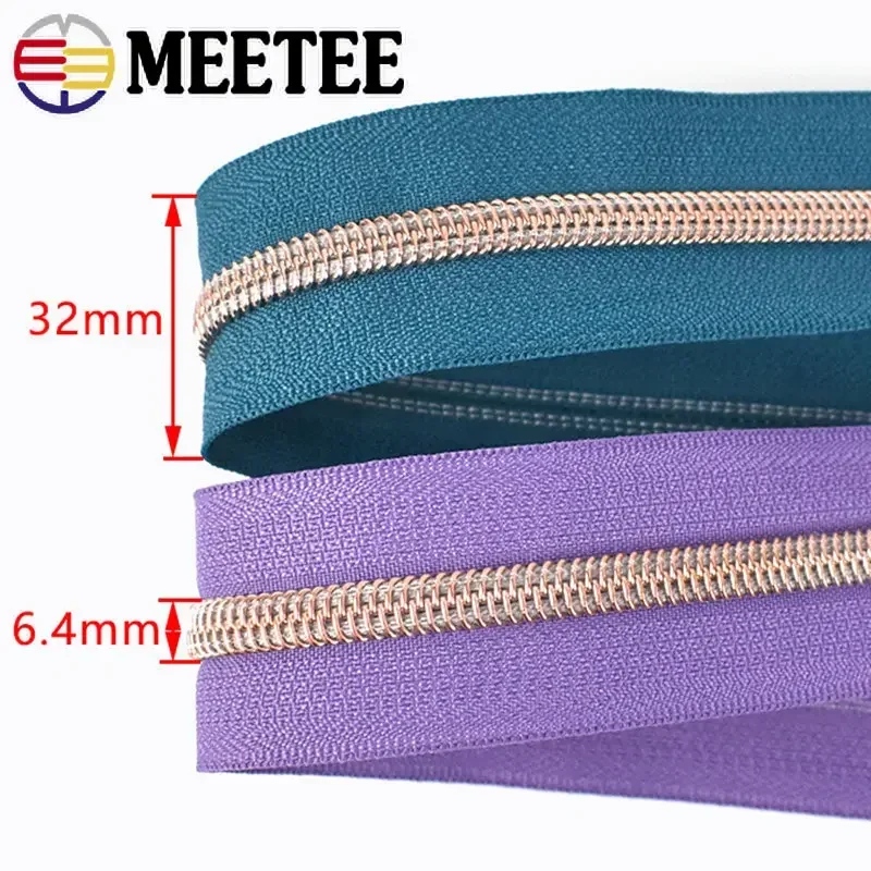 2Meters 5# Sewing Zippers By The Meter+2Pcs Zipper Slider Head Bag Purse Coil Zips Decor Pulls Repair Kit DIY Accessories