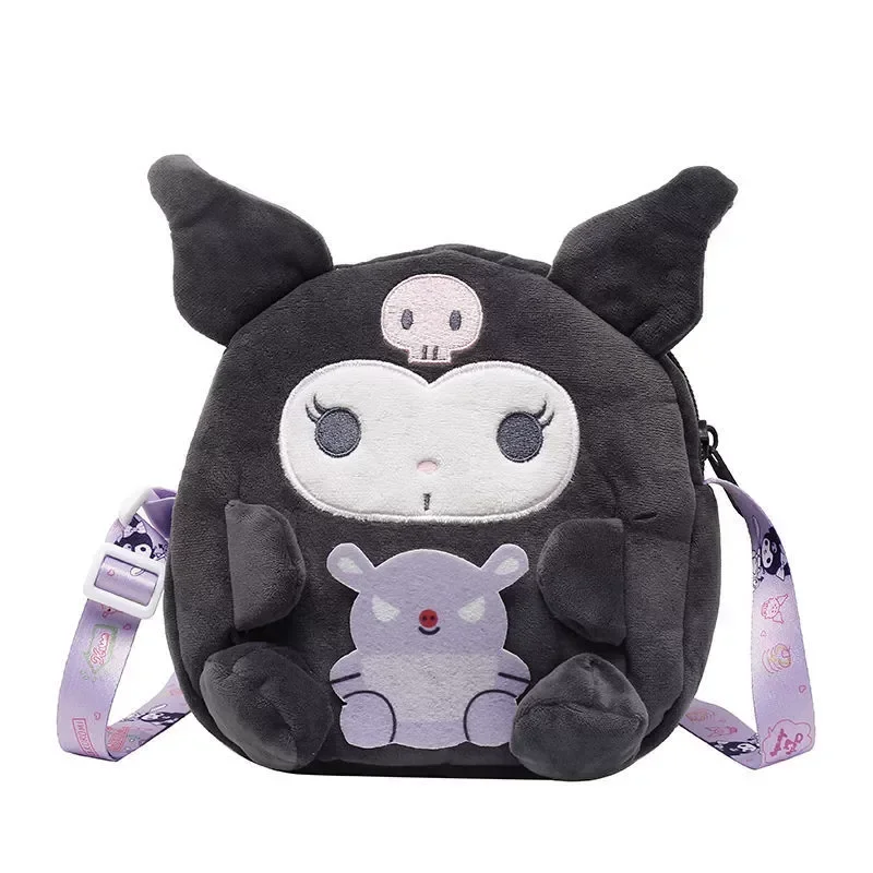 Sanrio kuromi saco de pelúcia kawaii minha melodia mensageiro sacos pudim cães crianças desenhos animados pingente sacos moda aniversários presentes novo