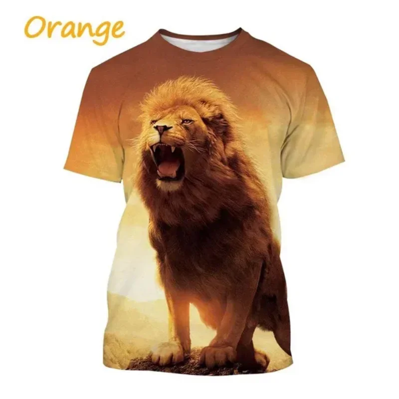 Fashion Men Clothing New Animal Lion 3D Print T-shirt Unisex Cool Casual Oversized T Shirt Hip Hop Harajuku Street Tops Tees