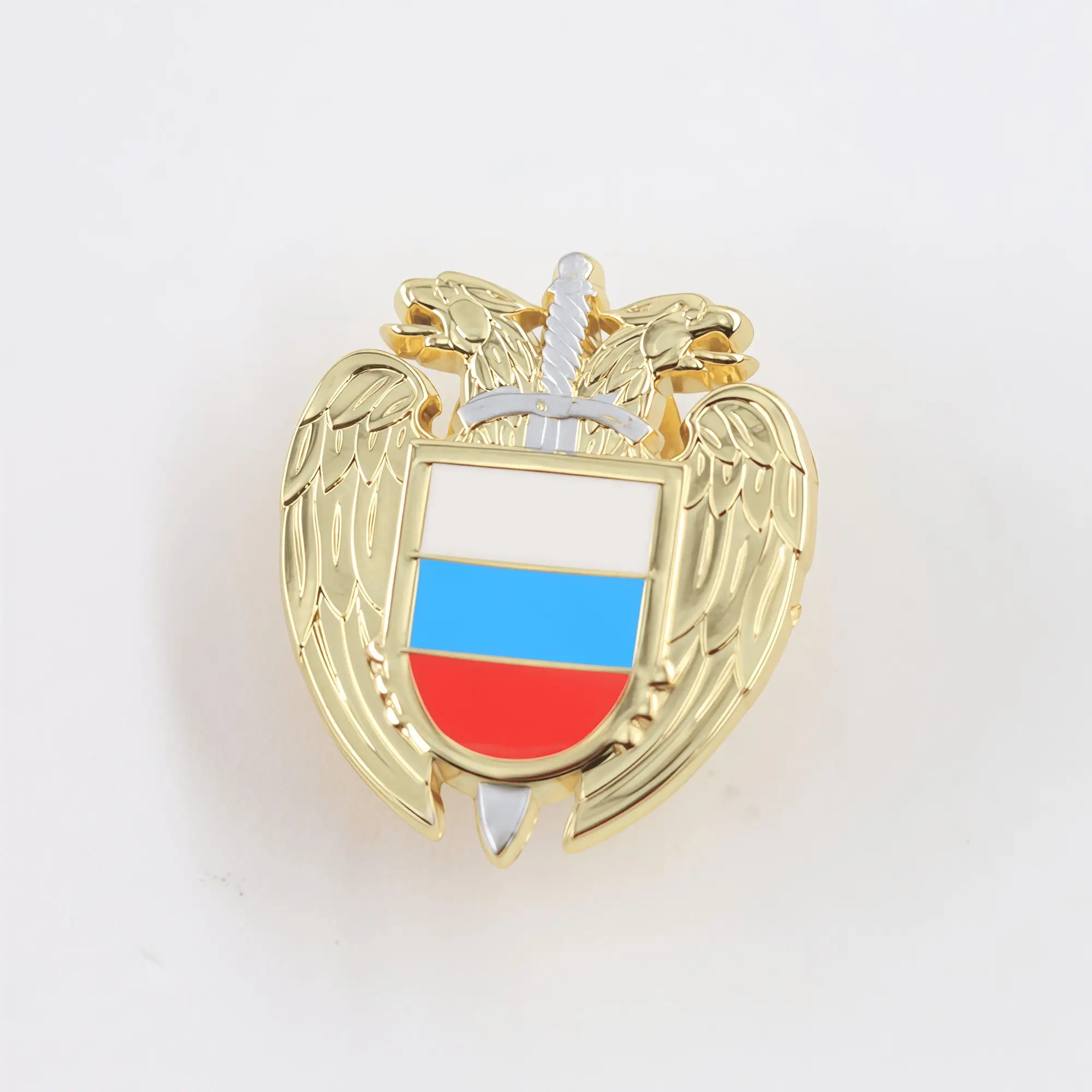 Russia Federal Guard Service Badge Brooch Golden Double-headed Eagle Butterfly Buckle Pin Decoration Craft Gift