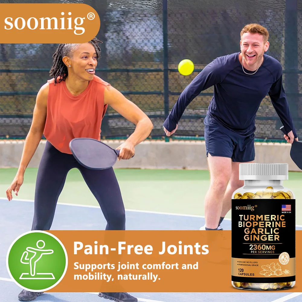 Turmeric Ginger Supplement with Piperine 2360 Mg with Garlic Comfort Digestive & Immune Nutrient Supplement Calcium Gluten Free