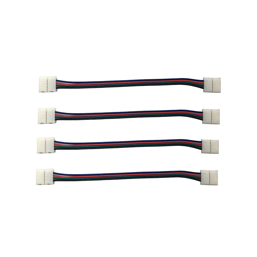

4 Pcs LED Strip Connector Flexible Wire Jumper RGB Light Connector for 5050 3528 5630 LED Strips Portable Lighting Accessories