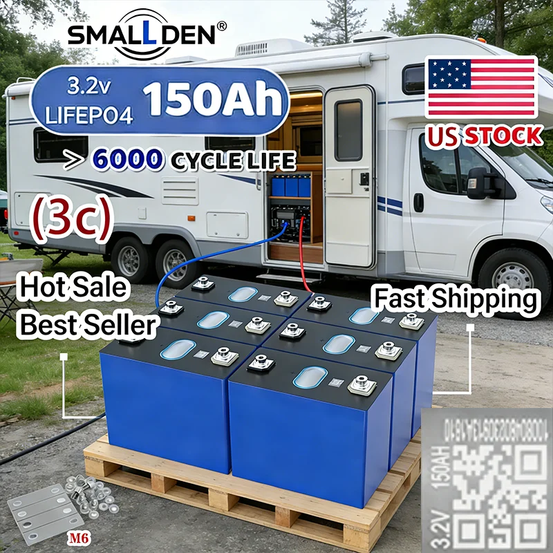 

Литий-железо-фосфатный аккумулятор LiFePO4 класса A, 3.2В 150Ач, хит продаж со склада в США, для домашней солнечной энергетики, автодомов, морского транспорта, гольф-каров, погрузчиков и систем электропитания