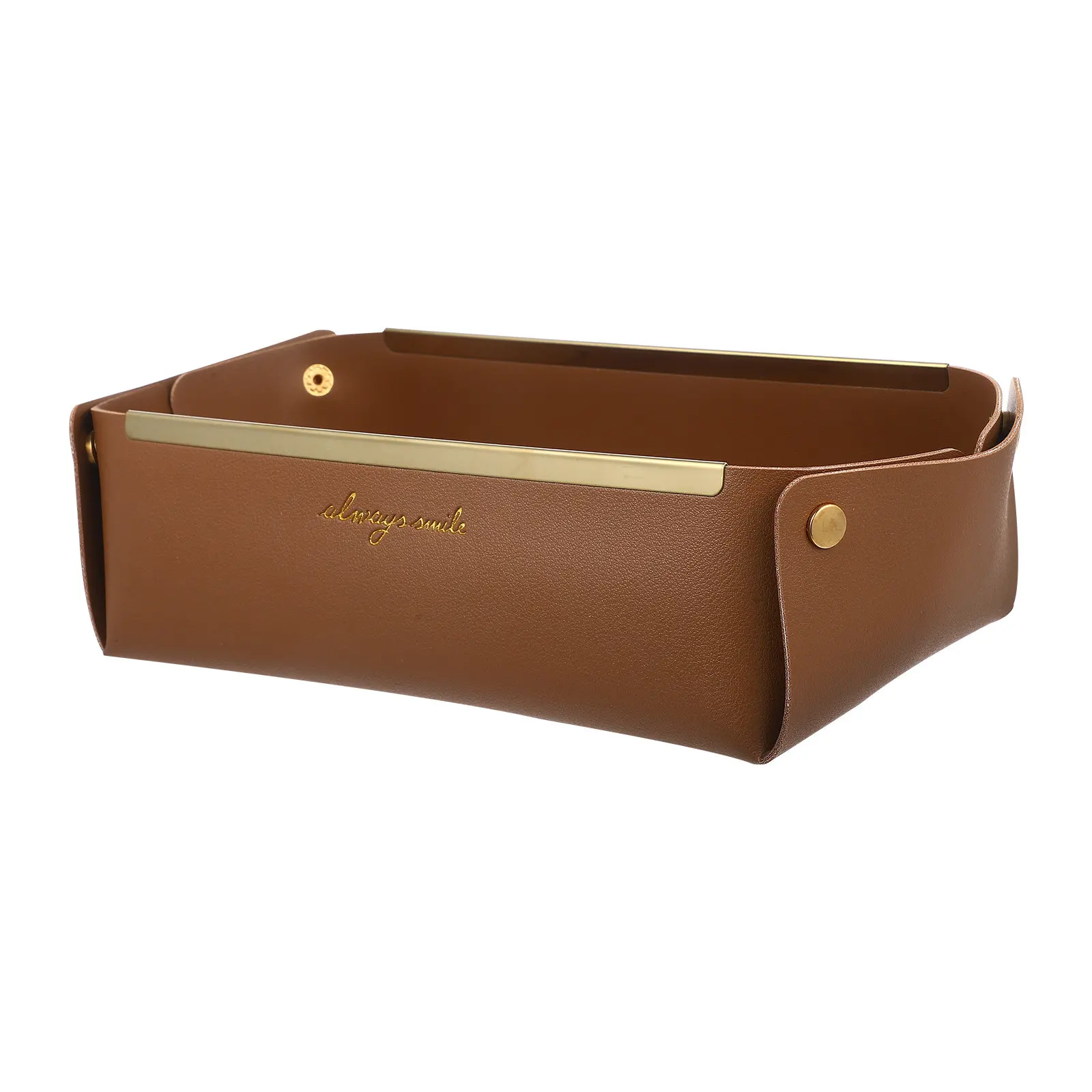 Elegant PU Jewelry Tray with Gold Trim Jewelry Organizer Ring Dish Earring Holder Lipstick Plate Desktop Adorn Wedding