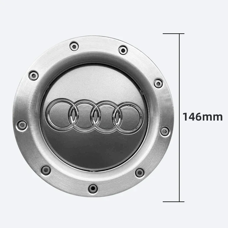 4pcs 146 mm Grey Alloy Wheel Center Caps Rim Caps Hub Caps 8D0601165K For Audi TT A2 A3 A4 A8 S6 Q5 Q7 RS6 Car logo Accessories