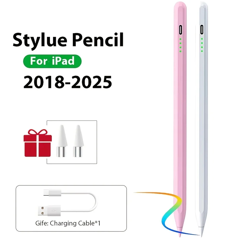 

Стилус-карандаш для iPad 10, 9, 10-го и 9-го поколений, Pro 13, 11-го поколения, M5, M4, 12.9 (2025), Air 11, Mini 7, 6, сенсорные ручки