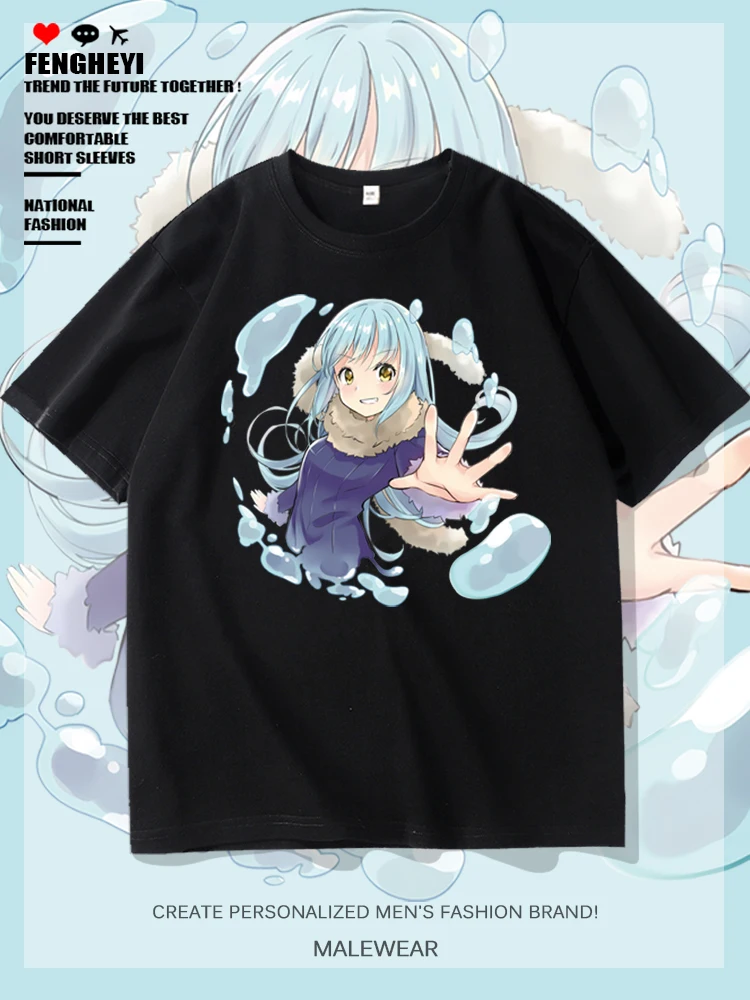 

Men's short sleeved T-shirt about me reincarnating into slime, Limlu pure cotton print