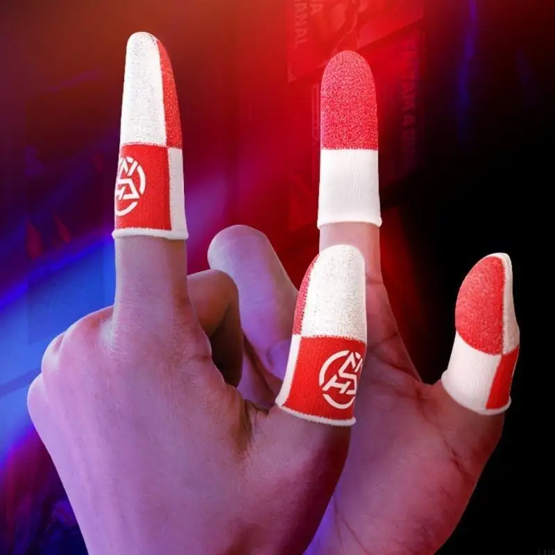 L41E Ventilated Antislip Mobile Gaming Finger Covers Ventilated Conductive Fabric Improves Accuracy In Multiplayer Matchs 2x