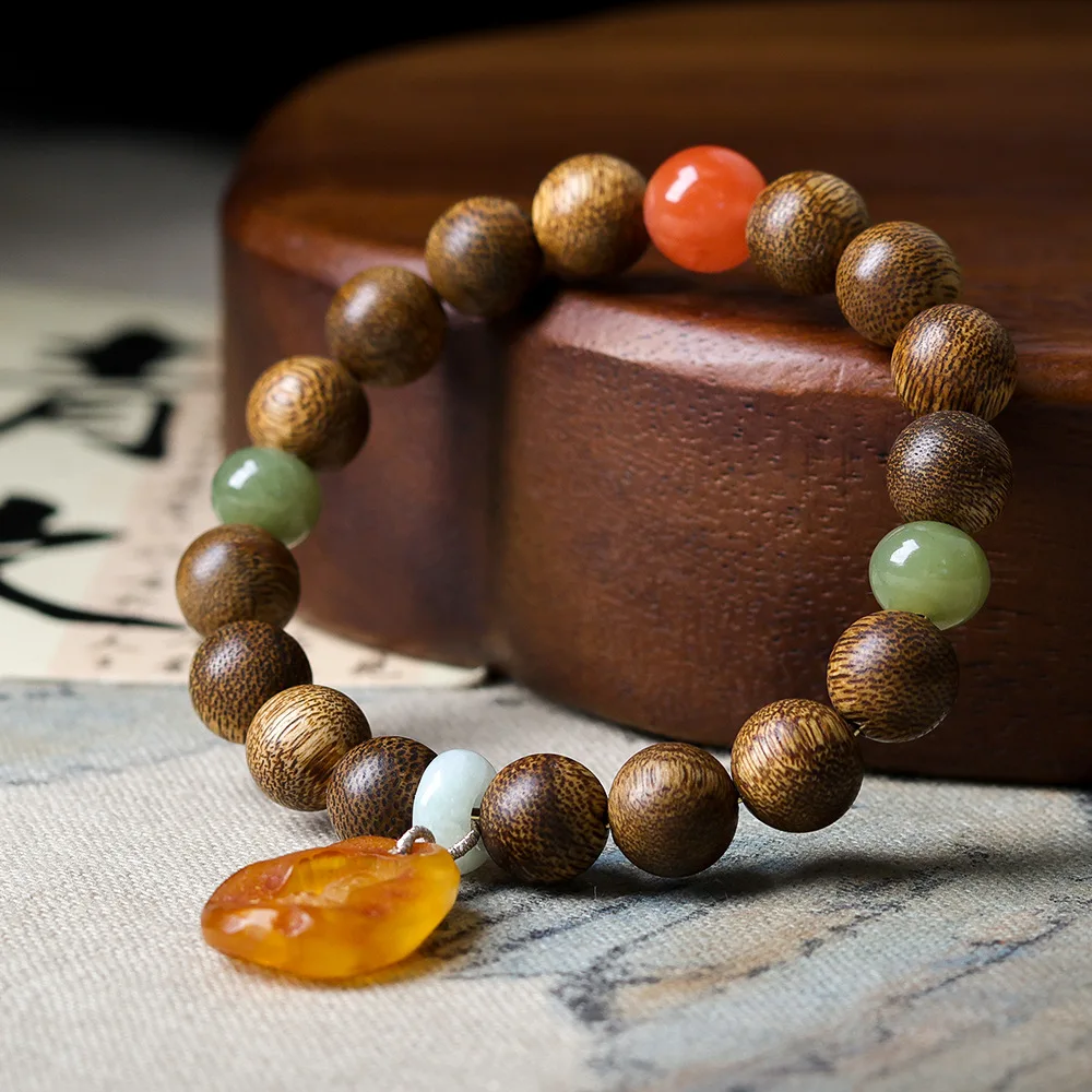 2026 on new green kenaf incense wood bracelet Wenchuan beeswax no-phase Buddha Chinese style bracelet