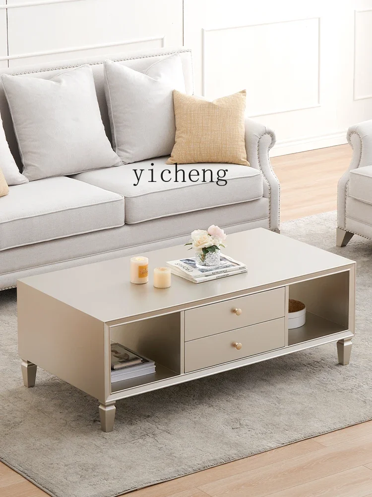 ZK Light Luxury Modern Coffee Table Living Room Small Apartment Home Small Tea Table Simple Storage Table High-Grade