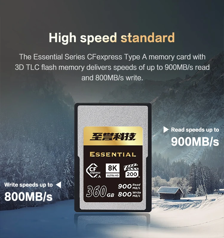 Exascend Original 8K UHD CFexpress Typ-A Karte VPG200 CFA Speicherkarte für Sony Kamera 480GB 240GB 360GB Max 800Mb/s Lesegeschwindigkeit CFE – Detail 3