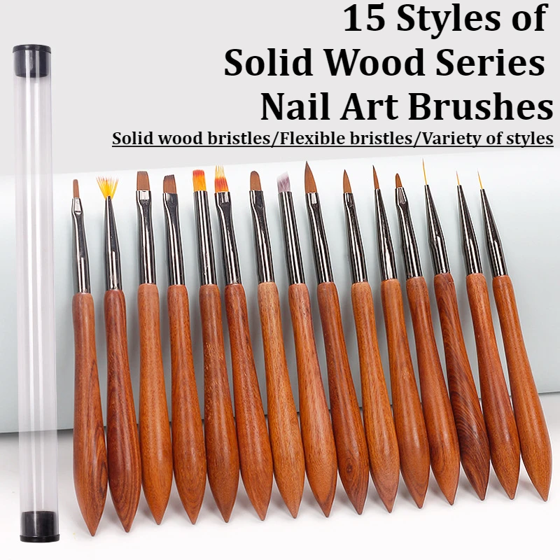 New Nail Art Sandalwood Series Brush Gradient Staining Outline Fan-shaped Coloring Brush Nail Salon Special Sandalwood Brush