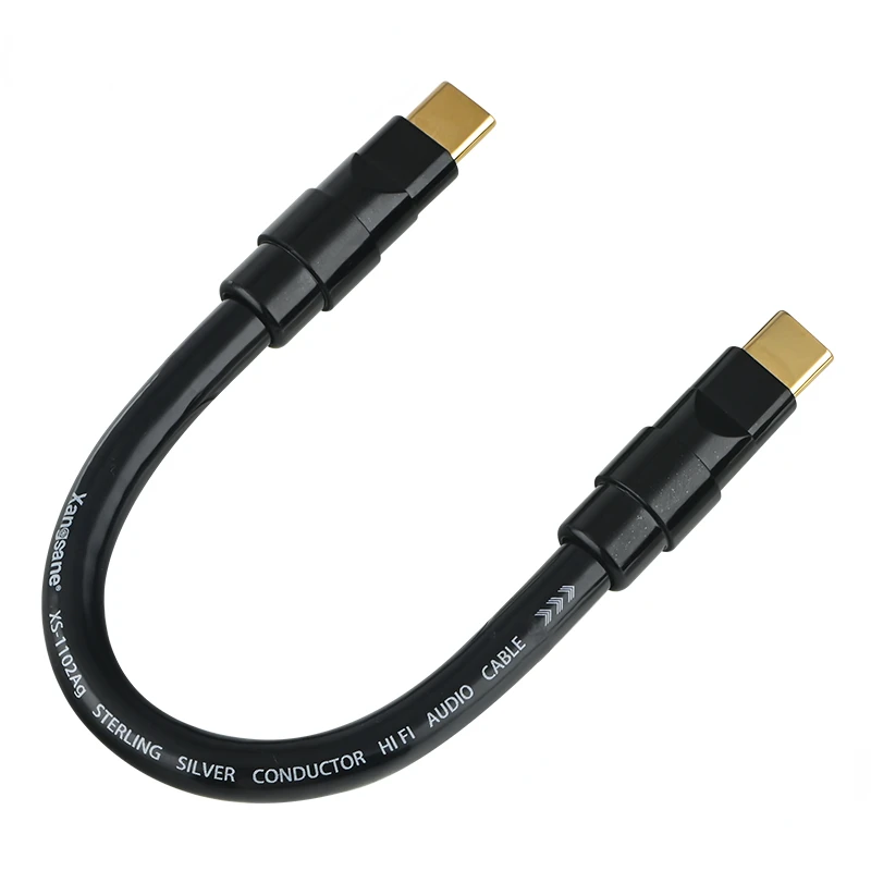 HIFI Sterling Silver OTG Decoding Line Type-C To Type-C Audio Cable for Mobile Phone Notebook Decoder Amp Sound Card