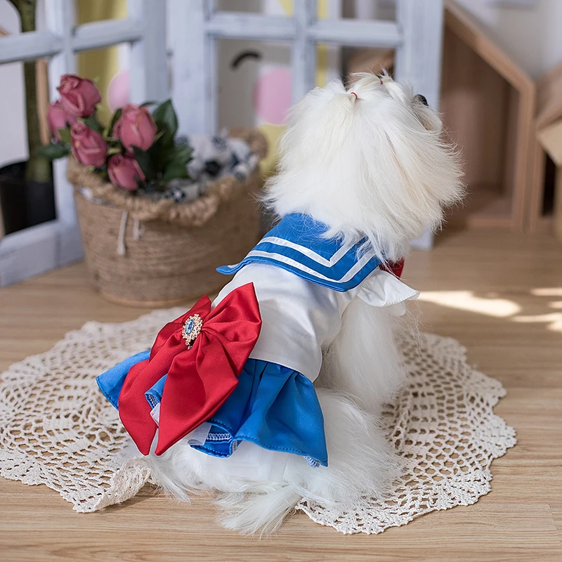 

Dog Dress Sailor Moon Summer Cat Dresses Skirt Teddy Pet Clothing Puppy Pomeranian Yorkshire Chihuahua Bichon Dog Clothes 2024