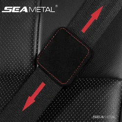SEAMETAL Seat Belt Extender Limiter Suede Car Safety Belt Thicken Cushion Pad Magnetic Fixed Clip Auto Seat Belt Accessories