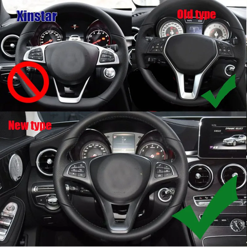 ABS Car Steering Wheel Decoration Sticker For Mercedes Benz A B C E GLA GLC CLA GLE GLS W205 W213 Amg A45