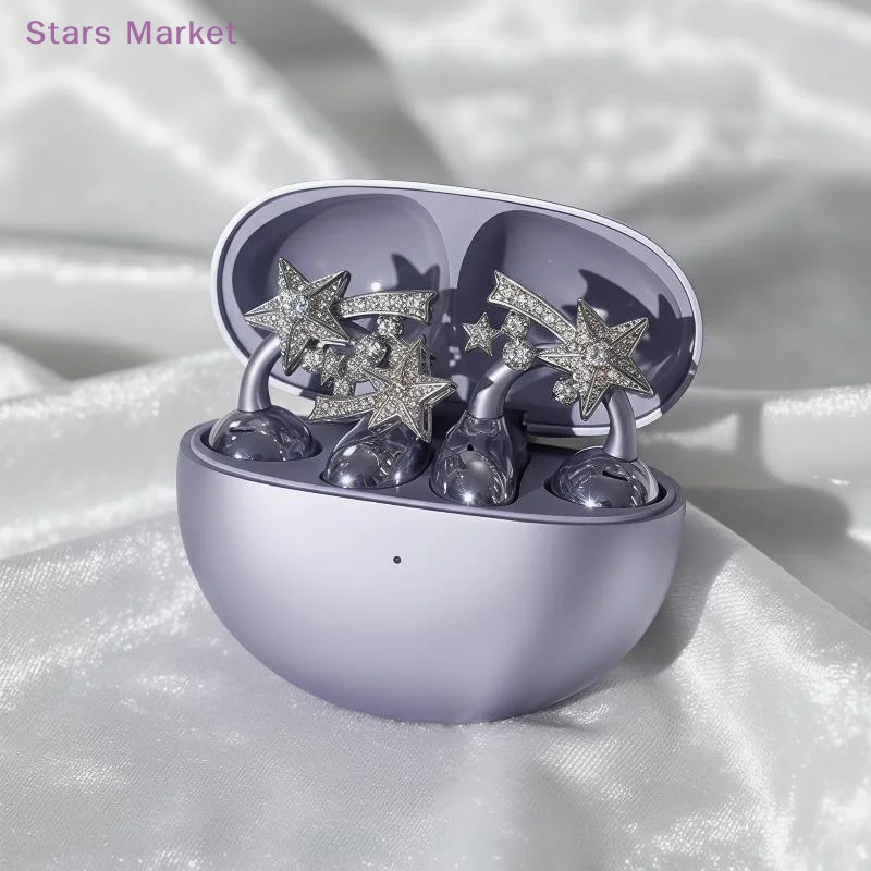 Headphone Diameter Buckle 1Pair Sparkling Zircon Inlaid Lightweight Headset Decor for Festival Gathering Friend Gift