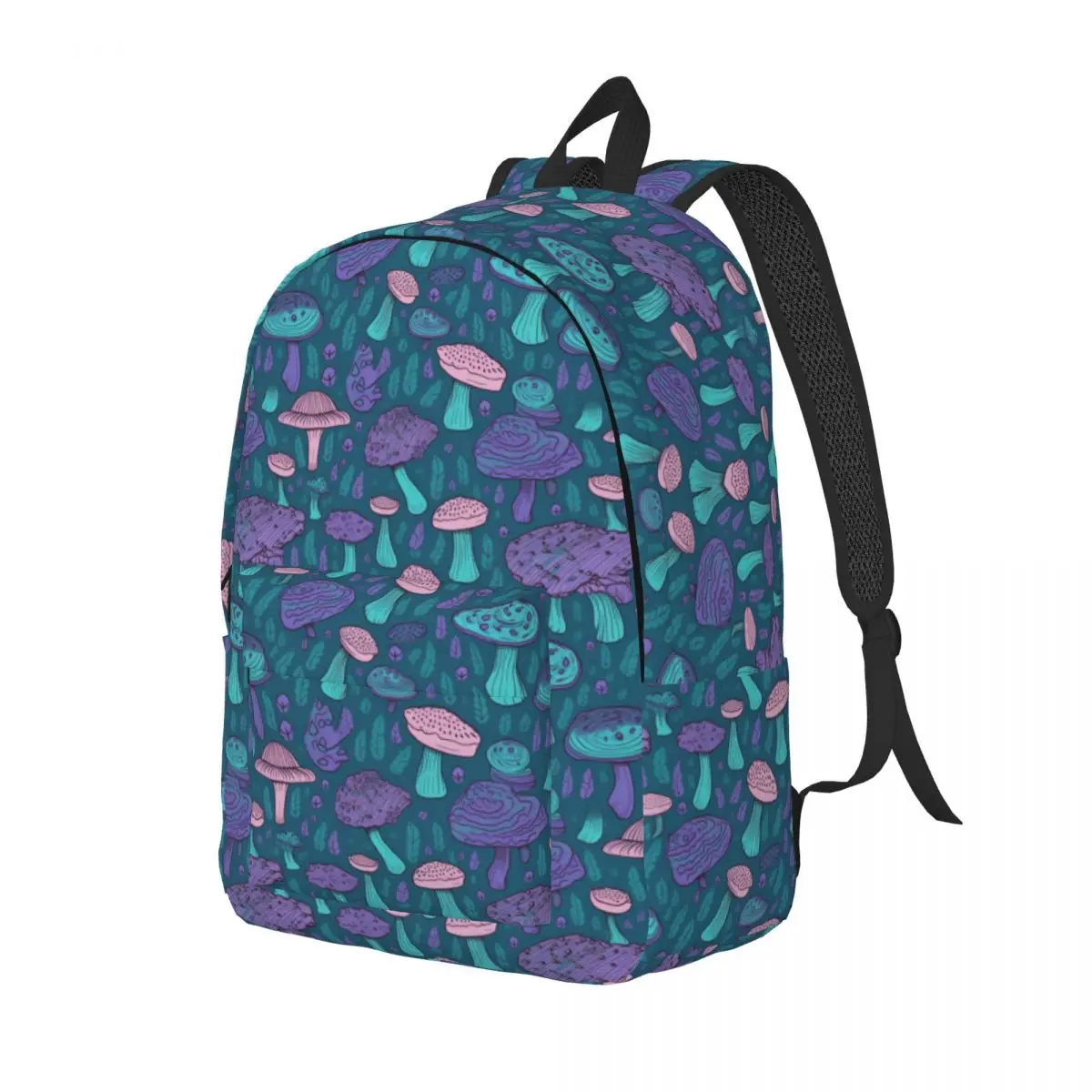 Trippy Purple Mushrooms Canvas Backpacks for Women Men School College Student Bookbag Fits 15 Inch Laptop Psychedelic Magic Bags