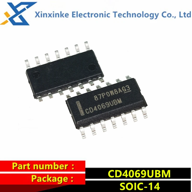 10PCS CD4069UBM SOIC-14 CD4069 CMOS Six Inverter SMD Logic Ship