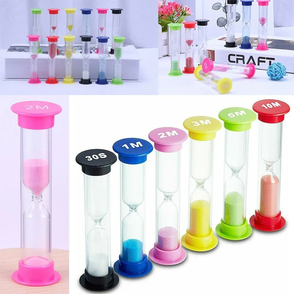 Multiple Durations Sand Timer 30 Second 1/2/3/5/10 Minutes Sand Clock Anti-fall Multicolor Plastic Hourglass Kitchen Cooking