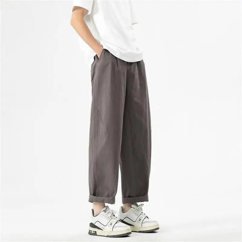 

Men's Four Seasons Pure Cotton Work Pants American High Street Loose Toe Tight Pants Sports Large Casual Long Pants