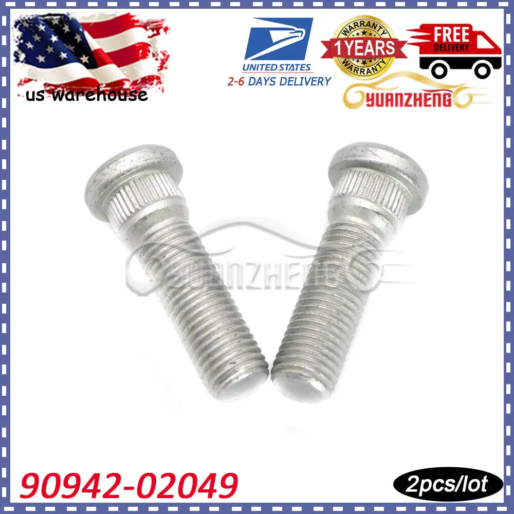 

2 pcs Wheel Lug Stud Hub Bolt 90942-02049 for Toyota Corolla Camry Tacoma Tundra 4Runner Scion tC Lexus ES250 GX460 GX470