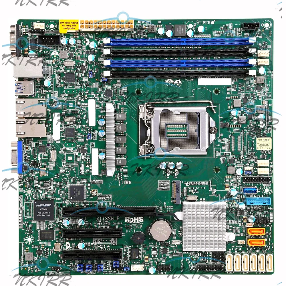 X11SSH-F REV:1.01 15A16-2 548.01902.0021 LGA1151 C236 DDR4 fit for Xeon  E3-1200 V5 V6 Server Board Motherboard