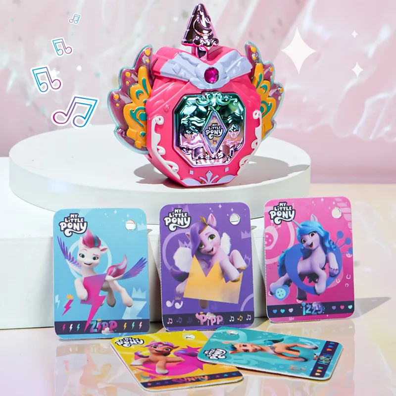 New My Little Pony Music Box Watch Toy Shining Deformation Clock Model Collection Acton Figure Girls Kids Birthday Model Gifts