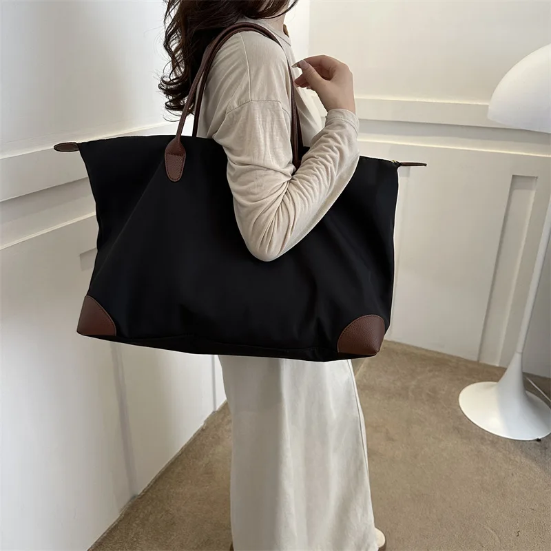 Bolsa transversal feminina de grande capacidade com um ombro, impermeável, pano oxford, bolsa axilas, moda simples, nova, 2024